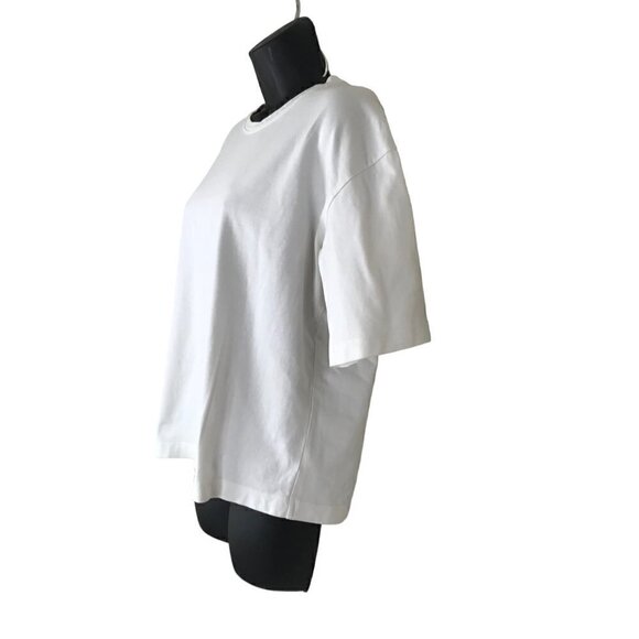 Aritzia The Group By Babaton White Short Sleeved Light Weight Sweatshirt Size M - Picture 1 of 7